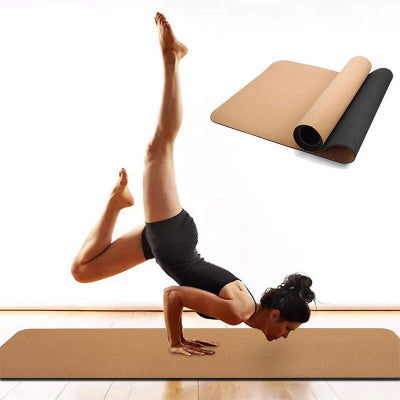 Cork Yoga Mat Natural Rubber Posture Line Printing Engraving